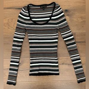 NWOT Banana Republic Multicolor Striped Long Sleeve Ribbed Top